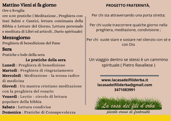 Come si svolge una giornata alla casa dei fili d'erba insieme al lavoro